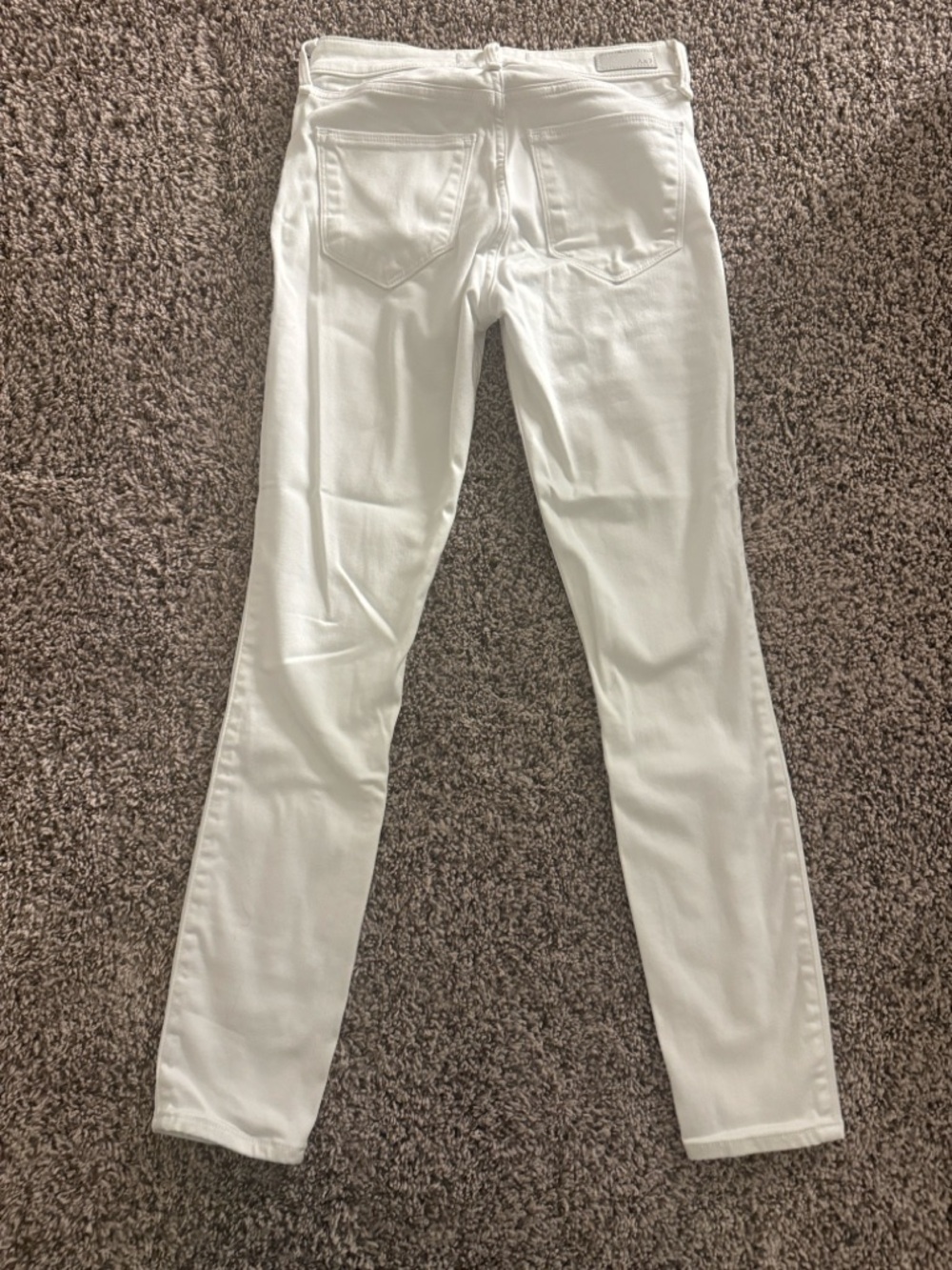 Abercrombie & Fitch White Mid-Rise Jean Leggings with Silver Hardware - Picture 3 of 3